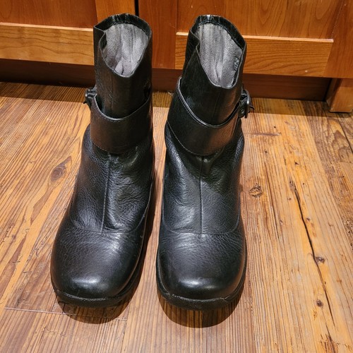 Dansko Bibi Moto Stiefeletten 8,5/9 EU39 schwarz Leder Schnalle Biker Grunge Goth