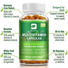 Multivitamin Highest Potency Daily Vitamins & Minerals Supplement 120 Capsules