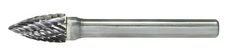 Drillco 7000G Series Magnum Solid Carbide Bur, Double Cut, Tree Pointed End, 1/4