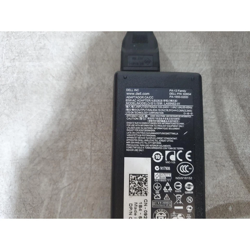 Dell LA65NS2-01 AC Power Adapter Black 19.5-V 3.34-A 65-W for Inspiron Laptops - Image 2 of 4