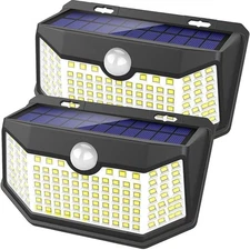 Solar Lights Outdoor 120 with Lights Reflector and 3 Lighting Modes, Motion W...