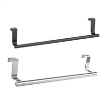 Over Door Towel Bar Rack Hanging Holder Kitchen Bathroom Cabinet Shelf Rail Rack