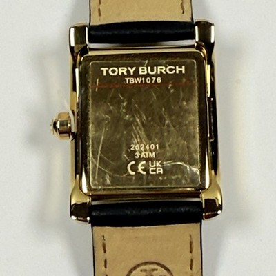 Tory Burch Eleanor TBW1076 Cream Dial Black Leather Strap 