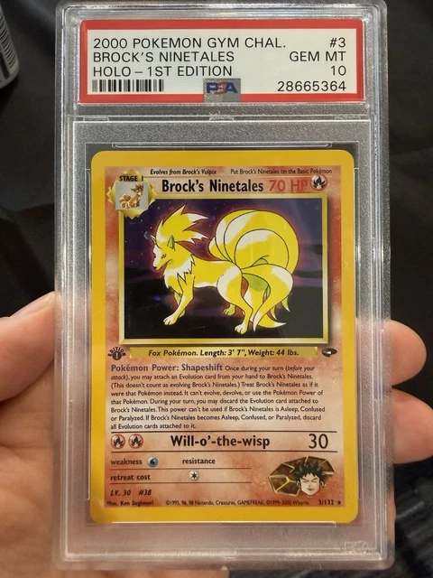 PSA 10 Brock's Ninetales 3/132 Gym Challenge 1st Edition Holo 2000