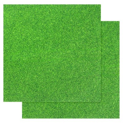 2 Pc 12x12 Artificial Grass Mat Squares for Crafts DIY Mini Turf