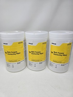  Ecolab Multi Purpose Cleaning/Disinfecting Wipes 3 Tub Pack, New/Old Stock 