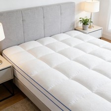 White Soft Mattress TopperThick Pad Cover for Back Pain SleepQueen Size 152 ...