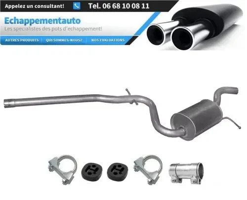 Pot d'échappement central VW Jetta V 1.6 réduit le bruit du moteur 102ch avec tubes ajustés