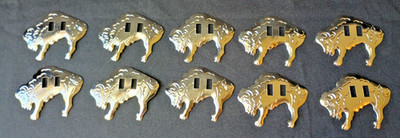 LOT of 10 Buffalo Bison 2'' Slotted Concho Silver Leathercraft Belts Bolos Scarfs