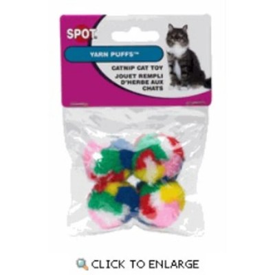 Ethical Products Kitty Yarn Puffs Catnip Balls 4 Cat Toy