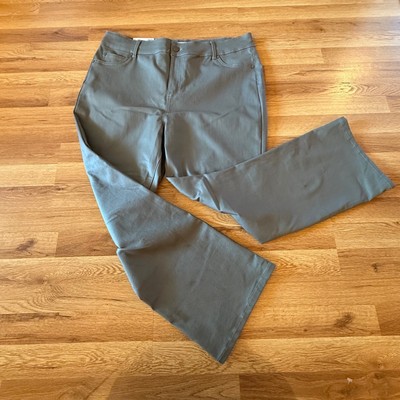 Arula Plus Size 20 High Rise Crop Pants Wide Leg Stretch Waist 46 Gray