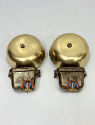 Pair of Ship Brass Bell – Nautical Iron Body, Reclaimed Maritime Decor Vintage - Picture 14 of 18