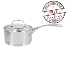 Demeyere Atlantis 2.25 qt Sauce Pan With Lid, 18/10 Stainless Steel Free Ship