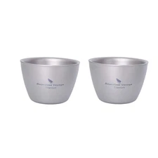 Boundless Voyage Titanium Double-Wall Cup Tea Cup Outdoor Camping Tableware D...