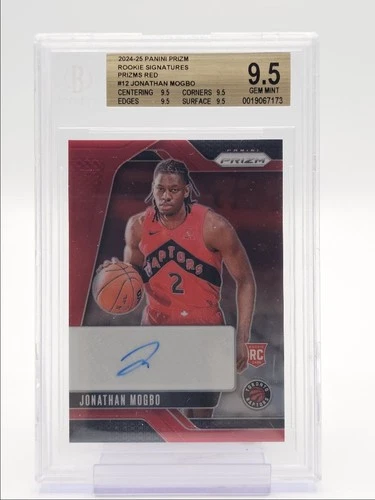 JONATHAN MOGBO 2024-25 PANINI PRIZM ROOKIE RED RAPTORS RC AUTO /99 BGS 9.5 Q0107