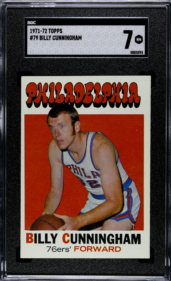 1971 TOPPS BASKETBALL #79 BILLY CUNNINGHAM SGC 7 NM Philadelphia 76ers