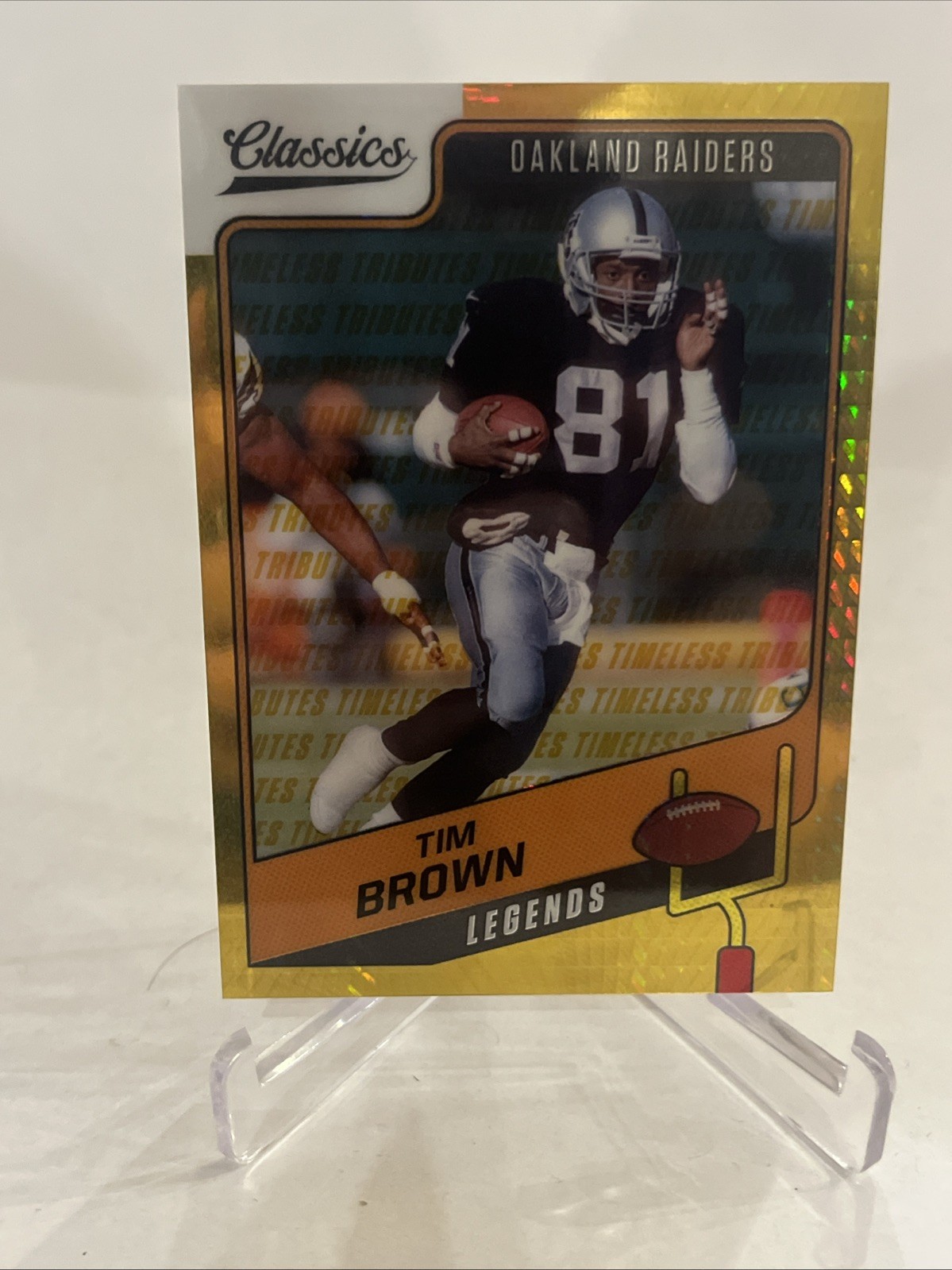 2021 Panini Classics #110 Tim Brown Timeless Tributes Gold #/99