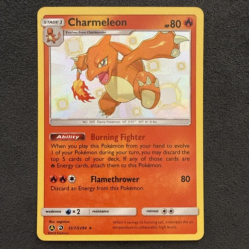 Pokemon Charmeleon Shiny Holo Rare Hidden Fates: Shiny Vault SV7/SV94 NM