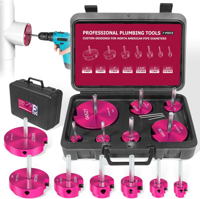 9Pcs PVC Pipe Reamer, Plastic PVC Pipe Fitting Reamer Plumbing Tools Kit Fit int