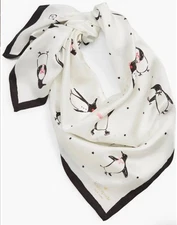 Kate Spade New York Penguin Silk Square Scarf
