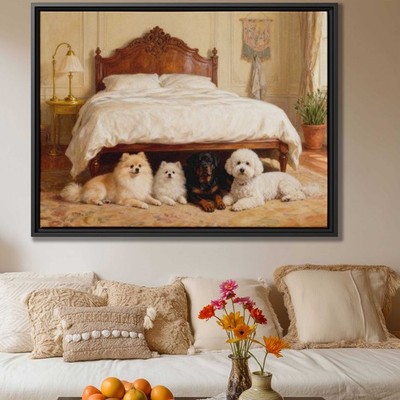 Dog Canvas Print Pomeranian Rottweiler Bichon Frise Oil Painting Decor