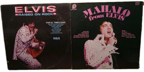 Elvis Presley LP Records Lot of 2 - Raised On Rock and Mahalo from Elvis