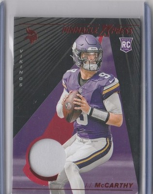 2024 Encore Red Pinnacle Xpress J.J. McCarthy Rookie RC Patch /75! PEM-JMY Vikes