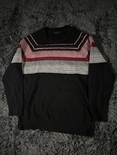 ATM Sweater Anthony Thomas Melillo Merino Wool Fair isle Red Black Mens Size L