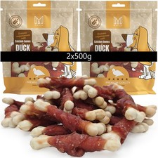 Mersjo Calcium Knochen Entenfleisch Hundesnack 1kg Sparset Belohnung Leckerli