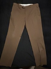 Moss Slim Fit Brown Solid Double-Breasted 2-Piece Suit Peak Lapel 35in
