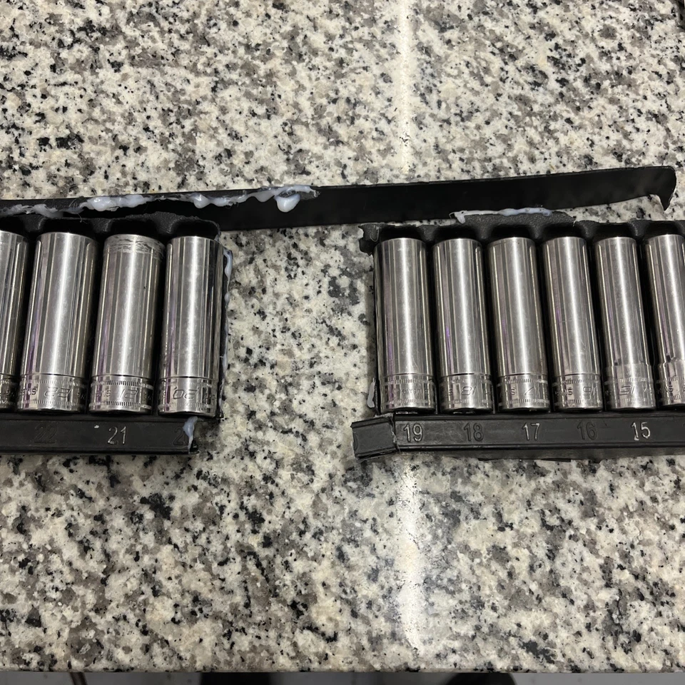 Snap On 313SMYA, 13pc 1/2 Drive 12pt Metric Deep Sockets, 12-24mm, USA - Image 4 of 4