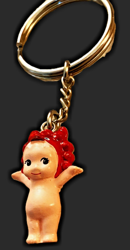 Kewpie Okinawa Red Shisa Mascot Measures 1 in Kewpies Rose O'Neill Kawaii Key