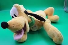 Disney Store Exclusive Pluto Laying Plush Dog 16" Yellow Stuffed Animal Floppy