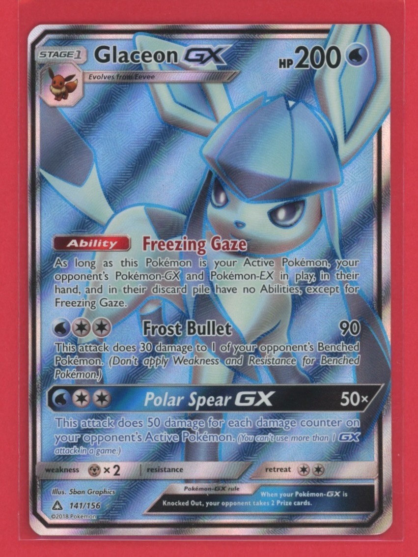 2018 Pokemon Sun and Moon Ultra Prism Full Art Glaceon GX 141/156 #141