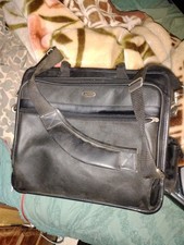 Targus black Leather Laptop Computer Case Bag Shoulder Strap
