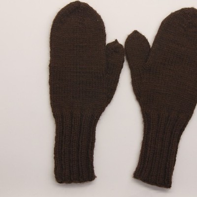 Classic Dark Brown Homeknit winter mittens
