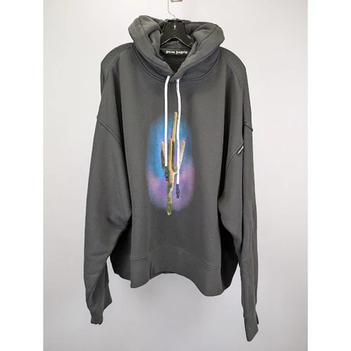 Felpa con cappuccio Palm Angels Cactus nero verde nuova con etichette M