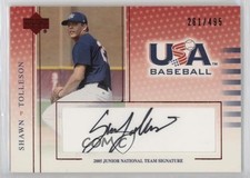 2005 Upper Deck USA Baseball Black Ink 261/495 Shawn Tolleson #ST Auto 10ou