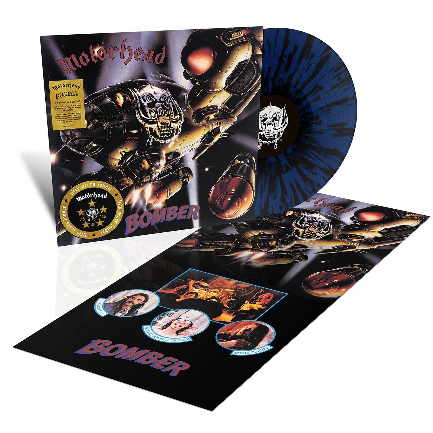 Motorhead 'Bomber' (50th Anniversary) LP Dark Blue Splatter Vinyl + poster NEW - Image 7