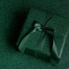 Dark Green Christmas Wrapping Paper, Vintage Rustic Classic Holiday Gift Wrap