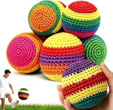 6-Pack Premium Handmade Knitted Hacky Sack Footbags for Adults  Teens