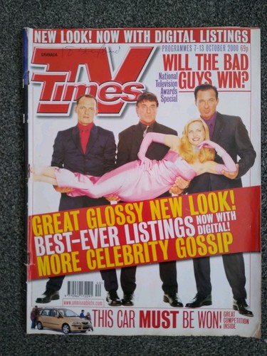 TV Times Magazine.October 2000.Steven Mackintosh.Siobhan Redmond.Jenni Falconer