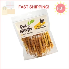 Pet 'n Shape Chik 'n Hide Twists – Chicken Wrapped Rawhide Natural Dog Treats, S