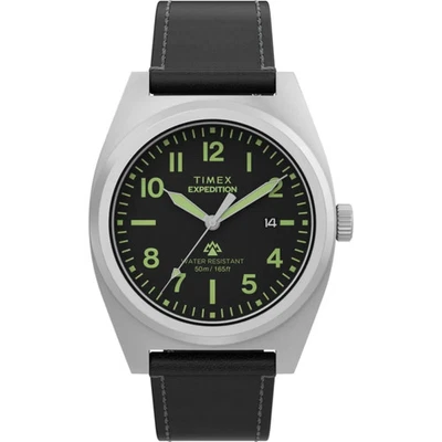 Timex Expedition Men's Watch TW2Y30700 Capstone Black Dial Leather Strap 50M - Image 1 of 4
