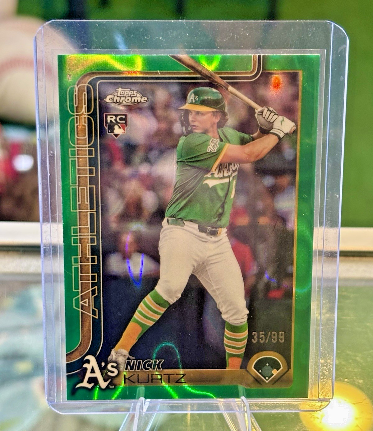 2025 Topps Chrome Update Nick Kurtz (RC) Green Lava SP Refractor 35/99 #USC178