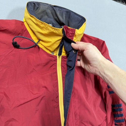 Vintage Tommy Hilfiger Jacket Mens Large Red Hooded Spell Out Windbreaker 90s by Tommy Hilfiger, Size L, $49.99 - Photo 7