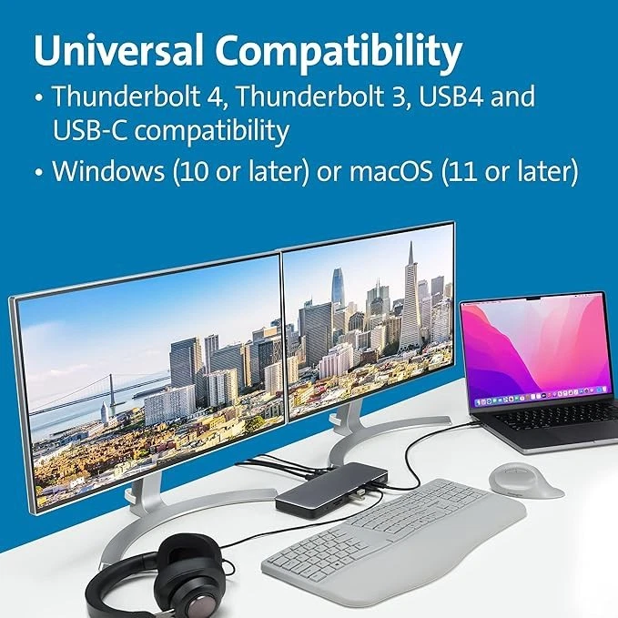 Kensington Thunderbolt 4 Dock 96W Dual 8K HDMI USB-C USB-A SD Ethernet K34111EU - Image 4 of 4