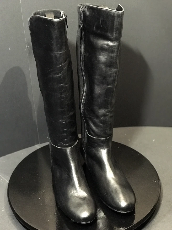 CIAO BELLA Womens Black Leather/Textile Knee High Boots Size US 8 M - Image 4 of 4