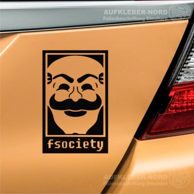 fsociety Mr. Robot 12cm Notebook Hacker Auto Aufkleber Tuning Sticker Spruch B64