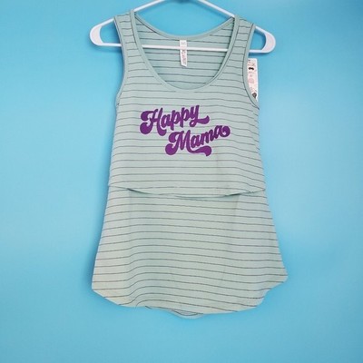 NEW Latched Mama Women's Size XXS ''Happy Mama'' Nursing Tank Top